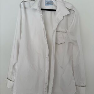 White Shirt with Silver Accents